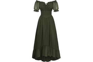 SCARLET DARKNESS Women Corset Dress Puff Sleeve Off Shoulder Renaissance Summer Dress