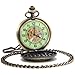 SEWOR Mens Luminous Dial Hand Wind Mechanical Pocket Watch with Brand Leather Gift Box (Old Bronze)