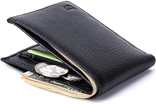 DOLDT1 Men's Wallet Leather Wallet Coin Bag Wallet Wallet Slim Wallet Blocking Medium Size (Color : Black, Size : S)