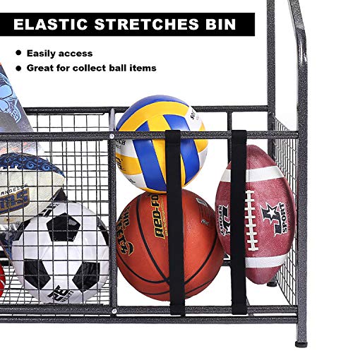 Mythinglogic Garage Storage System, Garage Organizer with Baskets and Hooks, Sports Equipment