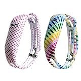 Vetoo Replacement Bands for Fitbit Flex,Hollowed Silicone Bracelet Wristband Accessory,Pack of 2,Polka & Oval Dots Pattern