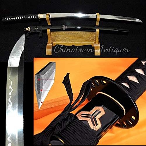 GLW Sword Boutique Japanese Samurai Sword Katana Kill Bill Sword Kobuse Jihada Forged Steel Clay Tempered Full Tang Blade Sharp