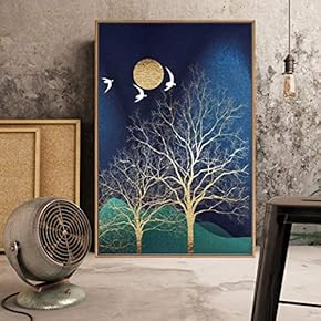 Framed Canvas Home Artwork Decoration Abstract Colorful Scenery Canvas Wall Art for Living Room, Bedroom - 16x24 inches