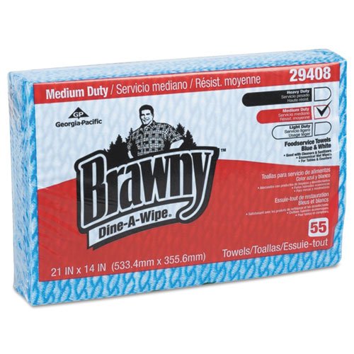 GPC29408 - Brawny Dine-a-wipe Foodservice Towels, 14 X 21, Blue/white, Hydroknit