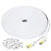 50 ft Ethernet Cable Cat7,Flat Gigabit Network Cable for Computer/Router with Clip&RJ45 Connector,Higher Speed than Cat6/Cat5 Shielded Internet LAN Cord for PS4,Xbox,Adapter,Switch,Modem,PC-White