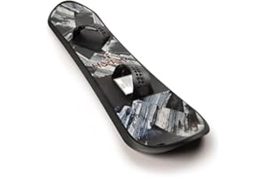 Hurley 37" Beginner Snowboard for Kids – Blue Pinnacle Design – Lightweight HDPE Board with EVA Bindings – Easy to Control, D