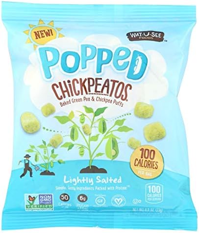 WATUSEE FOODS, Chkpeatos, Lightly Salted, Pack of 36, Size .8 OZ, (Gluten Free GMO Free Vegan Wheat Free Yeast Free)
