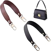 PH PandaHall 2 Colors Bag Handle Purse Strap Genuine Leather Purse Replacement Strap Short Bag Strap Cowhide Bag Handles Wide Bag Strap with Swivel Buckles for Purse Making Handbag Tote, 14.5"
