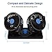 Taotuo 12V Electric Car Fan 360 Degree Rotatable 2 Speed Dual Head Car Auto Cooling Air Circulator Fan for Van SUV RV Boat Auto Vehicles Golf