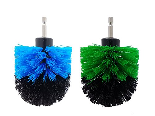 Beast Brush 2-Pack Cone Drill Powered Brush Attachment for Cleaning Bathrooms, Kitchens, Showers, Grout, Auto Detailing, Rims and More