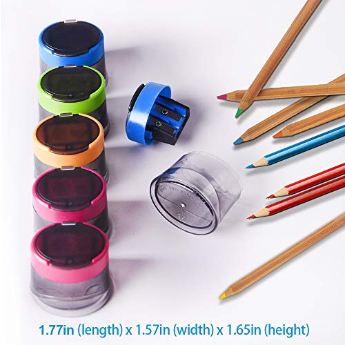 Pencil Sharpener, 12pcs Double Hole Manual Sharpener for Pencils, Colored Hand Pencil Sharpener with Rust-proof Spiral Blade for Kids School Office Home Supply
