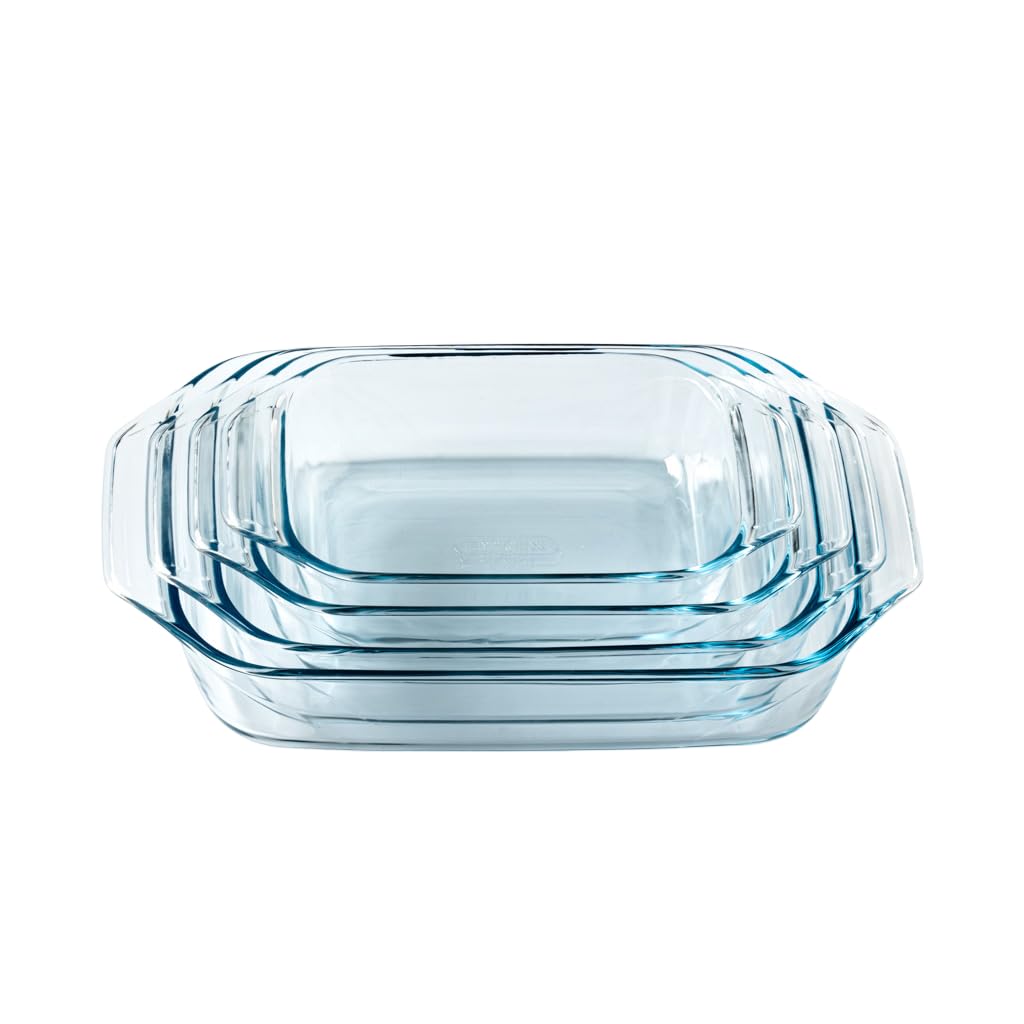 Pyrex - Set mit 4 Auflaufformen – rechteckig – breite Griffe – Familiengröße – Borosilikatglas – extreme Beständigkeit 2
