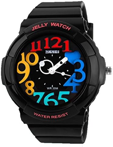 Black Silicone Water Resist Wrist Watches for Kids