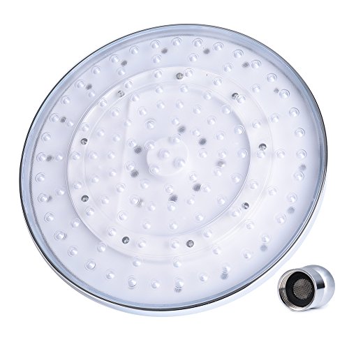 ELENKER 7 colors 8" Rainfall Round Bathroom Shower Head RGB LED Flash