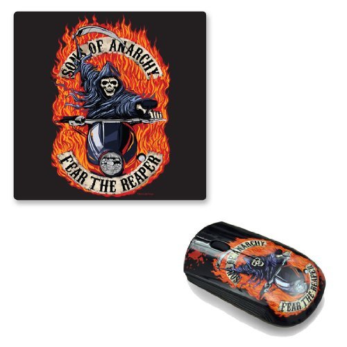 Wireless Mouse + Mouse Pad - Sons of Anarchy - Fear the Reaper (Flames)
