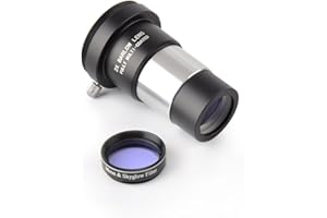 SOLOMARK 1.25" Moon Filter & 2X Barlow Lens Kit for Telescope Eyepieces