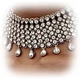 YERTTER Vintage Boho Full Rhinestones Necklaces Tassel Jewelry Set Layered Pendant Statement Chunky Chain Necklace for Women