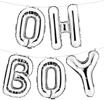 oh boy balloons silver
