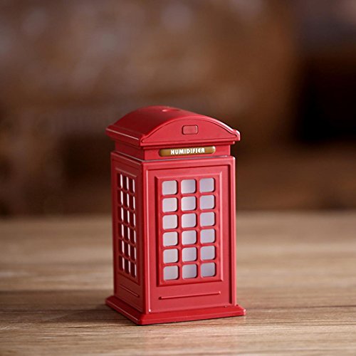 Highpot Humidifier Large Capacity Creative Telephone Booth Humidifier Retro Art Home Decor (Red)