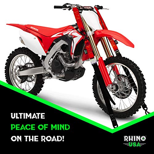 Rhino USA Motorcycle Tie Down Straps (2 Pack) Lab Tested 3,328lb Break