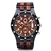 Men Natural Handmade Classic Fashion Wood Watch Analog Quartz Watch, Wristwatch with Calendar and Luminous Pointers in The Dark