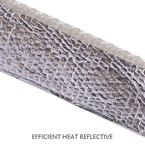 AutoEC Heat Shield Tape, Self-Adhesive Heat Reflective Tape Roll, Adhesive Backed Heat Barrier for Car, Truck, Motorcycle (1.5"X 15')