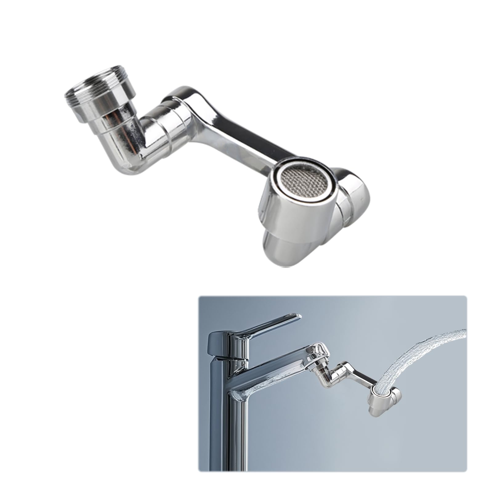 Photo 1 of 1080° Rotatable Faucet Aerator Extension, Faucet Extender for Bathroom Sink,Alloy Robotic Arm,Universal Multifunctional Aerator,Suitable for Kitchens and Bathrooms, Universal Installation