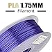 AMOLEN PLA 3D Printer Filament, 1.75mm, Purple Silk 1 kg Spool, Includes Sample Glow in The Dark Blue Filament