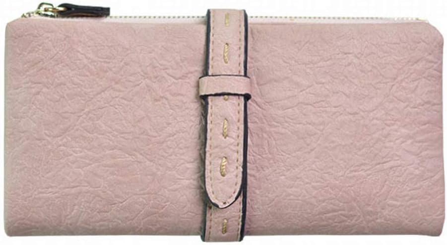 Chengduaijoer Women Wallets Bifold Ladies Cluth Card Holder PU Long Purse (Color : Pink)