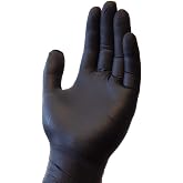 Safety Zone GNPR-MD-BK Nitrile Textured Powder-Free Glove, Standard, Medium, Black (Pack of 100)