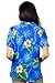 V.H.O. Funky Hawaiian Blouse Shirt, Small Flower, Lightblue, M