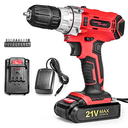 SALEM MASTER Cordless Drill Driver, 21V MAX Power Drill Set with 3/8