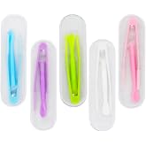 MorTime 5 pcs Portable Contact Lens Stick Tool Case Set (Inserter/Remover+Tweezer with Soft Tip)