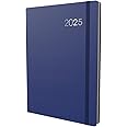 Collins Legacy 2025 Planner - A4 Day To Page Diary (with Appointments) - Blue - (CL41.60-25) - Professional Daily Planner with Soft Touch Cover