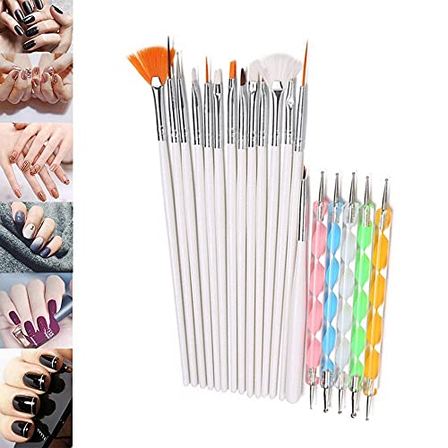 Nail Art Brushes Nail Dotting Pen Set Diamond Application Rhinestone Handle Beetles Gel Painting Nail Art Designe Brush Pen kit Manicure Tools 20 Pcs