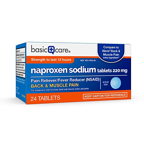 Amazon Basic Care Back & Muscle Pain Naproxen Sodium Tablets, 220 Mg, 24 Count (Pack of 1) - Thumbnail 2