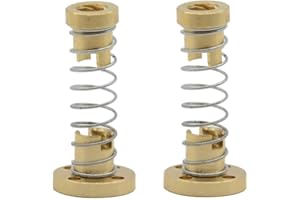 ReliaBot 2pcs T8 Tr8x8 Anti Backlash Spring Loaded Brass Nut Elimination Gap (Acme Thread, 2mm Pitch, 4 Starts, 8mm Lead) for 8mm Acme Threaded T8x8 Lead Screw