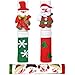 Vezfinel Kitchen Appliance Snowman Handle Covers, Christmas Home Decorations Set for Holiday Idea Gifts,Refrigerator Microwave Oven or Dishwasher Xmas Decor (3-Santa)
