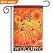 AerWo Welcome Pumpkin Fall Garden Flag 12“×18”, Double-Sided Decorative Fall Autumn Harvest Yard Flag (Pumpkin, Sunflower & Welcome)