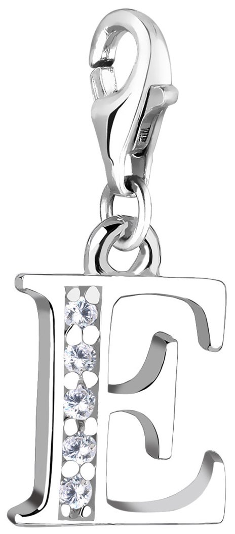 Nenalina Charm Letter E Pendant in 925 Sterling Silver for All Standard Charm Carriers - 712705-019