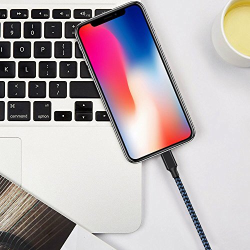 Vanzon Phone Cable 5Pack (2x3FT 2x6FT 10FT) to USB Syncing Data and Nylon Braided Cord Charger Charging Cable Compatible Phone XS MAX, XR, X, 8, 7, 7 Plus, 6, 6s, 6 Plus, 5, 5c, 5s, SE-Blue - Thumbnail 6