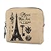 DZT1968(TM Women Canvas Retro Small Mini Square Eiffel Wallet Coin Purses Clutch Money Pouch Bags Gift (Khaki)