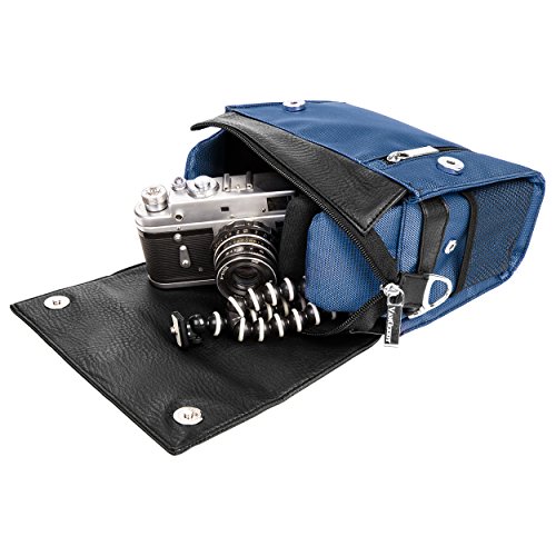 Blue adies Shoulder Bag Gadget Bag Fits Nikon SLR DSLR Cameras, Zoom Lens Accessory Pack - Thumbnail 4