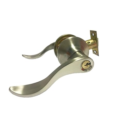 EVOIO Haustür Türdrücker Edelstahl Kugel Türschloss mit Schlüssel für Tor / Bett Silber