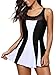 Women One Piece Swimdress Tummy Control Swimwear Slimming Skirt Swimsuits