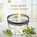 Magnificent 101 Long Lasting Pure White Sage Leaf Scented Smudge Candle | 6 Oz - 35 Hour Burn | Paraffin Free Soy Candle for House Energy Cleansing, Purification & Manifestation