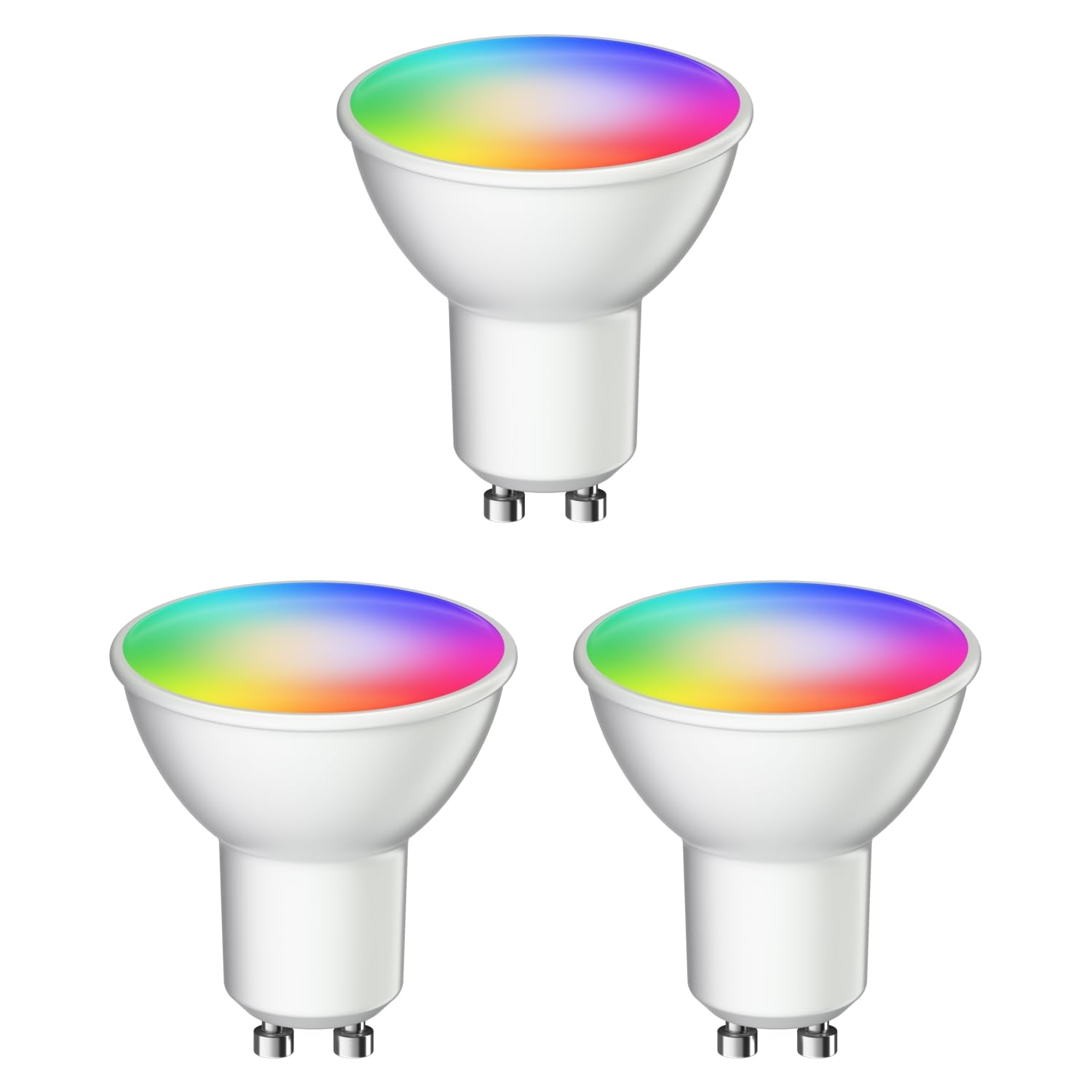 ledscom.de 3 GU10 LED RGB Bulbs, PAR16, Warm White - Cool White (2900-6200 K), 5.5 W, 473lm, 103°, Smart Home, WLAN, Alexa, matt