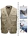 Alipolo Men's Fishing Vest Multi Pockets Photography Outdoor Jacket Vest Khaki US XXL/Label 5XL