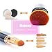 [Dual-ended] Foundation Makeup Brushes, Kabuki Blush Powder Brush, Premium Retractable Concealer Cosmetic Kit, Soft Synthetic Hair, Dry or Blending Liquid Cream Use