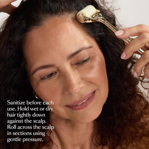 VEGAMOUR Scalp Dermaroller - MD-Developed, 1,200 Medical-Grade Needles, Enhances Serum Absorption, Twist-On Replaceable Head, Protective Case Included